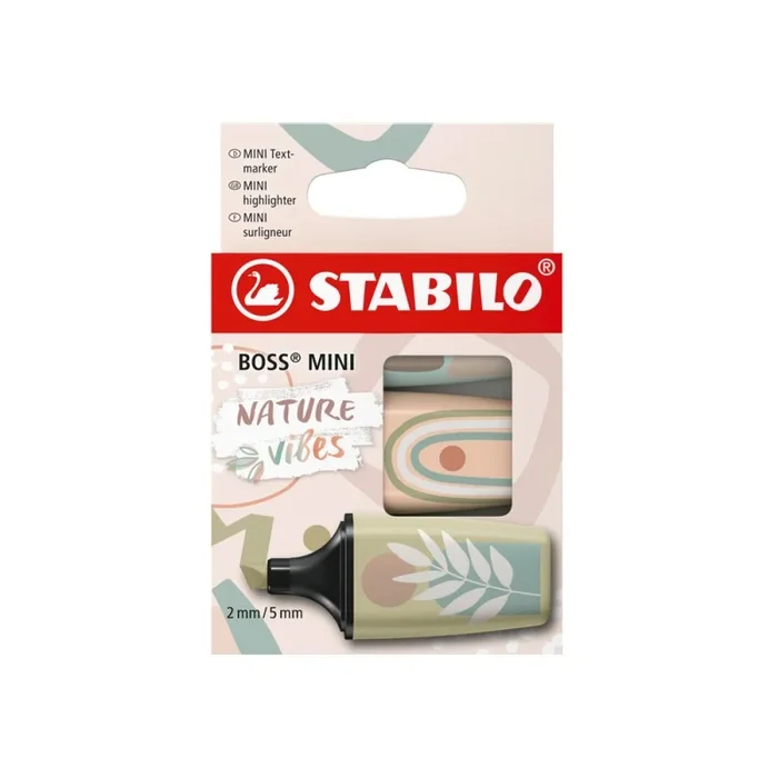 Rotulador stabilo boss mini naturevibes estuche de 3 unidades colores surtidos