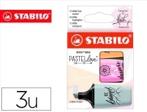 Rotulador Stabilo boss mini pastel love estuche de 3 unidades fucsia helado 07 0359 , surtidos