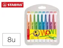 Rotulador Stabilo fluorescente swing cool estuche 8 unidades colores surtidos 275 83