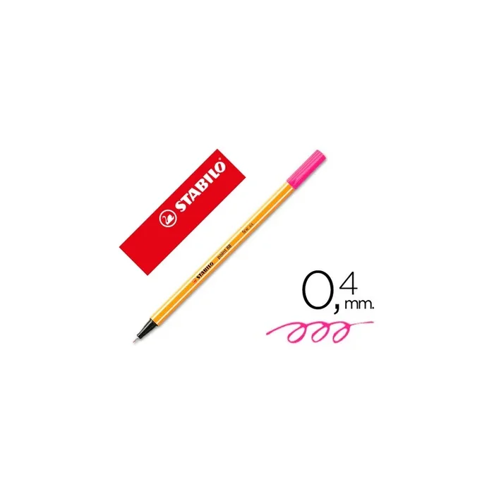 Rotulador stabilo punta de fib ra point 88 rosa punta fina 0,4mm