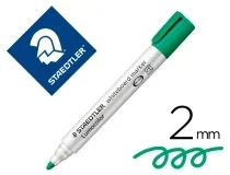Rotulador Staedtler Lumocolor 351 Para Pizarra Blanca Punta Redonda 2 Mm Recargable 35153 , Verde Claro