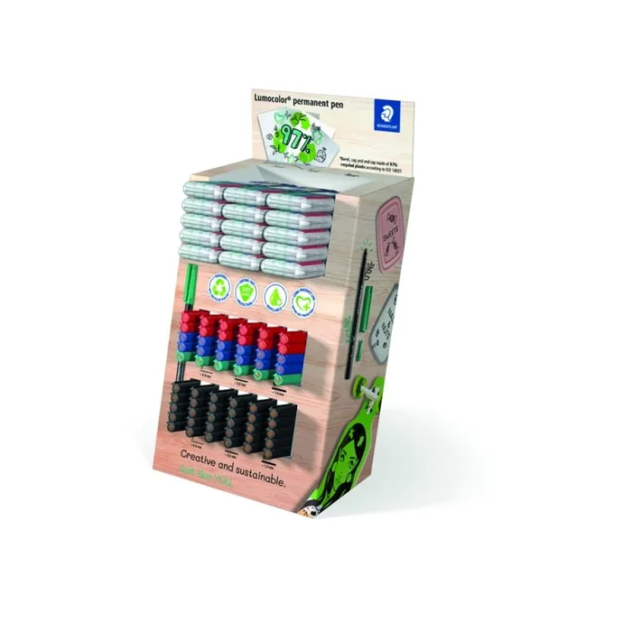 Rotulador staedtler lumocolor punta de fibra permanente expositor de 60 unidades colores surtidos