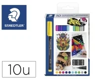Rotulador Staedtler lumocolor retroproyeccion punta de fibra permanente 318 caja de 10 318 C10 , surtidos