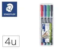 Rotulador Staedtler Lumocolor Retroproyeccion Punta De Fibra Permanente 318 Wp Estuche 4 318 Wp4 , 4 Colores