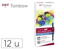Rotulador Tombow Abt Dual Brush Acuarelable Doble Punta Fina Pincel Estuche De Abt12p1 , Surtidos