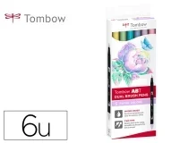 Rotulador Tombow abt dual brush acuarelable doble punta fina pincel estuche de ABT6C2 , surtidos