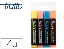 Rotulador Tratto Video Fluorescente Pastel Blister De4 Unidades Colores Surtidos F835800