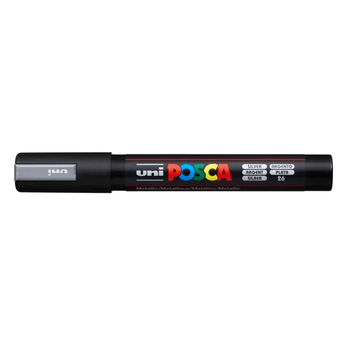 Rotulador uni posca 1,8 – 2,5 mm pc-5m plata