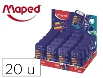 Sacapuntas Maped plastico connect pixel party 2 usos con goma de borrar 049223