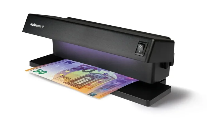 Safescan 45 Detector de Billetes Falsos UV – Potente Luz Ultravioleta Doble 2x 6W – Apto para Carnets de Conducir, Documentos Oficiales, Tarjetas de Credito…