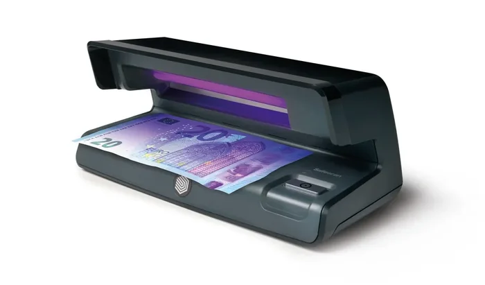 Safescan 50 Detector de Billetes Falsos UV – Reflector Integrado – Apto para Pasaportes, Documentos de Identificacion y Tarjetas de Credito
