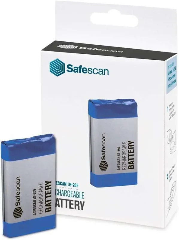 Safescan LB-205 Bateria Recargable – para Safescan 6165/6185 – Duracion Prolongada – Recargable – Facil de Instalar