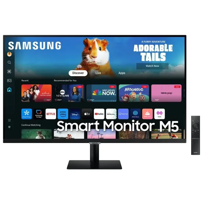 Samsung Smart Monitor M5 LED 27″ FullHD 1080p HDR WiFi, Bluetooth – Respuesta 4ms – Mando a Distancia – Altavoces Incorporados – 16 9 – USB, HDMI – VESA 100x100mm