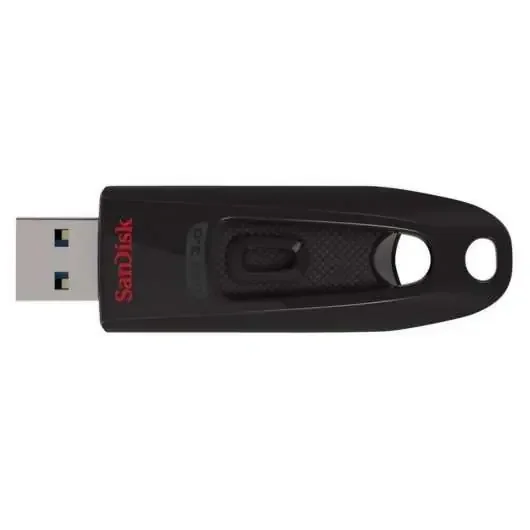 Sandisk Cruzer Ultra Memoria USB 3.0 64GB – Hasta 80MB/s de Transferencia – Color Negro (Pendrive)