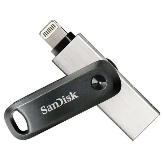 Sandisk IXpand Go Memoria USB 3.0 y Lightning 64GB – Diseño Metalico/Plastico – Color Acero/Negro (Pendrive)