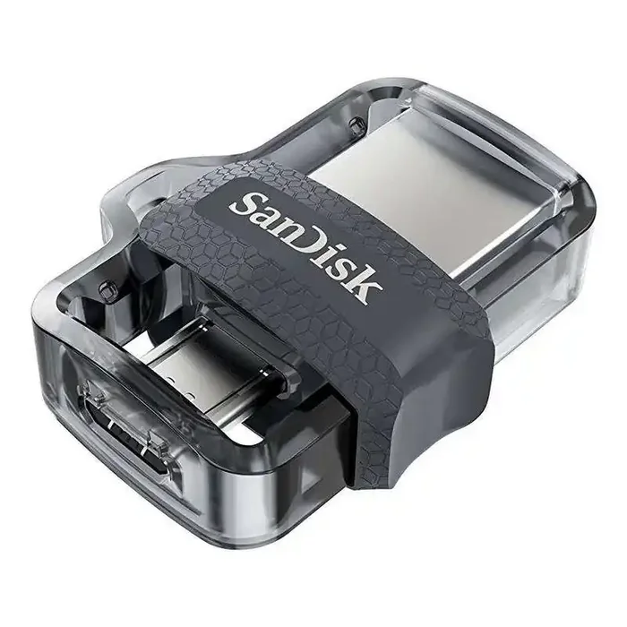 Sandisk Ultra Dual Drive m3.0 Memoria USB 3.0 y Micro USB 64GB – Hasta 150MB/s de Lectura – Color Transparente/Negro (Pendrive)