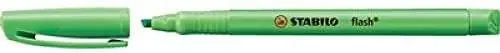 Satabilo Flash Marcador Fluorescente – Tamaño Bolsillo – Trazo de 1 y 3.5mm – Tinta con Base de Agua – Color Verde (10 uds)