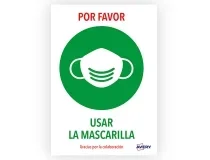 Señal adhesiva Avery usar la mascarilla Din A4 resistente a los rayos AV_KITCOVID2_ES
