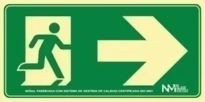 SEÑAL HOMOLOGADA FOTOLUMINISCENTE SALIDA DE EMERGENCIA DERECHA
