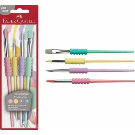 Set de 4 pinceles(nº4 nº8 nº 10 nº12)-Faber Castell