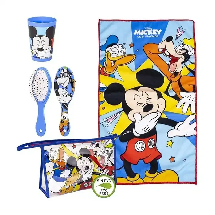 Set de Aseo Mickey Mouse incluey neceser incluye toalla viaje, vaso y peine producto oficial