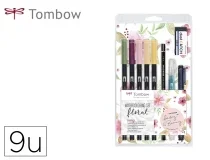 Set watercoloring Tombow floral 9 piezas WCSFL