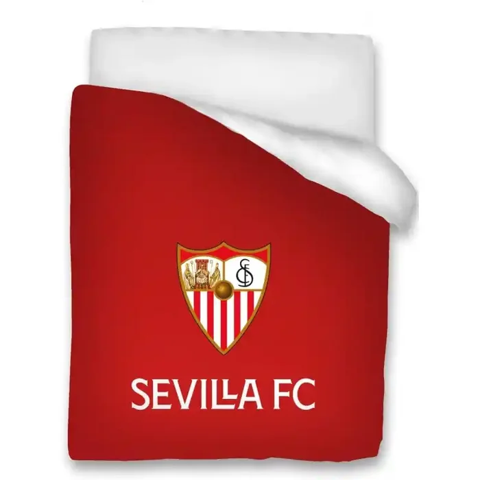 Sevilla Fútbol Club Copriletto, colcha, confortino para cama de 105cm tamaño 200×260 Exterior poliéster. Interior algodón