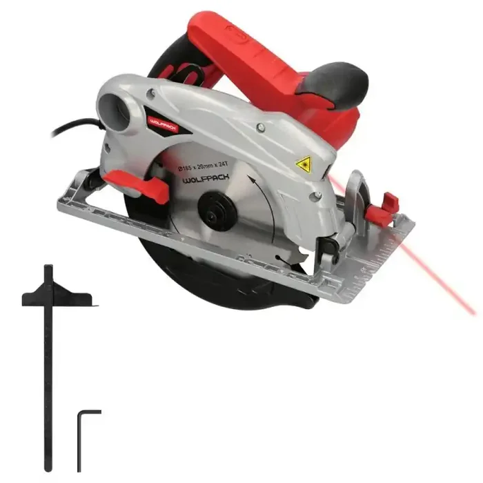 Sierra Circular 1500 Watt. Con Laser Disco 185 mm. 4.700 RPM Corte Inglete Regulador de Profundidad. Ingletadora, Sierra Madera