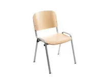 Silla Rocada confidente estructura de metal asiento y respaldo madera natural 570x410x810 974S