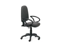 Silla Rocada de oficina brazos fijos base nylon respaldo y asiento tela 930 1+956 , gris