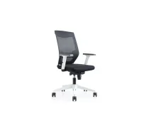 Silla Rocada De Oficina Con Brazos Regulables Y Respaldo Malla Negro Tapizada 908w4