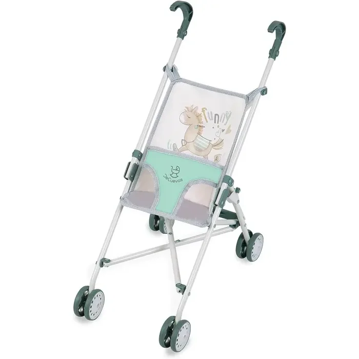 Sillita de muñecas paseo plegable para bebé color verde DeCuevas