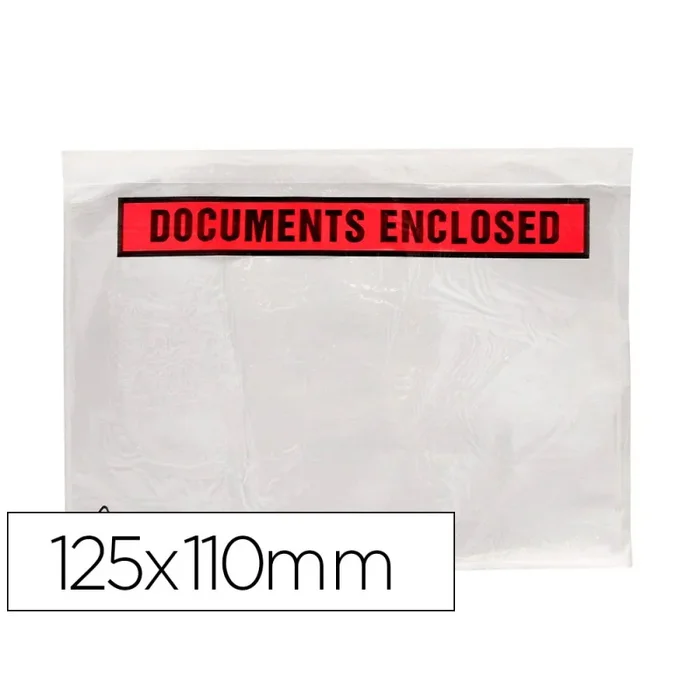Sobre autoadhesivo q-connect portadocumentos 125×110 mm sin ventana paquete de 100 unidades