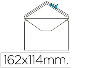 SOBRE LIDERPAPEL N.21 BLANCO C6 114X162 MM ENGOMADO SOLAPA DE PICO CAJA DE 500 UNIDADES