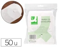 Sobre Para Cd Qconnect Con Ventana Transparente Y Solapa Pack De 50 Kf02206