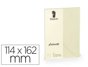 SOBRE ROSSLER COLORETTI C6 MINISTRO COLOR CREMA 114X162 MM PACK DE 5 UNIDADES