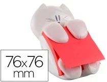 Soporte Bloc De Notas Adhesivas Quita Y Pon Postit Z Note Gato Cat330 , Blanco