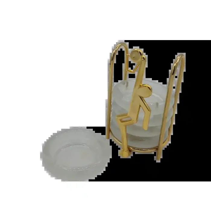 Soporte para apilar 5 ceniceros de 8cm diámetro diseño figura jugador baloncesto