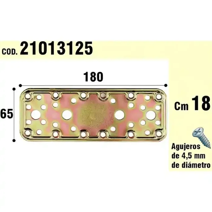 Soporte Para Madera Placa Bicromatada 65×180 mm.