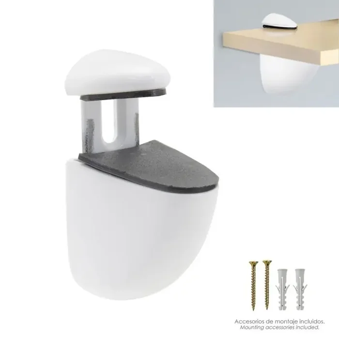Soporte Pelicano Regulable Para estante 1 / 20 mm. Blanco (1 Pieza)