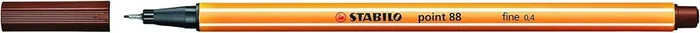 Stabilo Point 88 Rotulador de Punta Fina de Fibra – Trazo de 0.4 mm – Tinta con Base de Agua – Color Marron (10 uds)