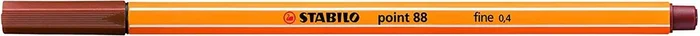 Stabilo Point 88 Rotulador de Punta Fina de Fibra – Trazo de 0.4 mm – Tinta con Base de Agua – Color Sanguina (10 uds)