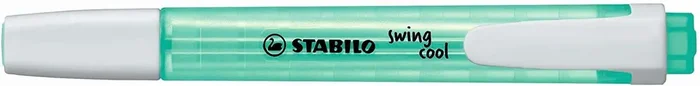 Stabilo Swing Cool Marcador Fluorescente – Cuerpo Plano – Punta Biselada – Trazo entre 1 y 4mm – Tinta con Base de Agua – Antisecado – Color Turquesa (10 uds)