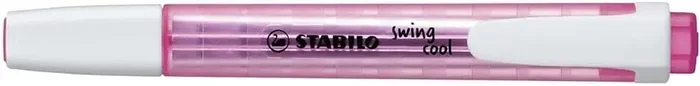 Stabilo Swing Cool Marcador Fluorescente – Cuerpo Plano – Punta Biselada – Trazo entre 1 y 4mm – Tinta con Base de Agua – Antisecado – Color Rosa (10 uds)