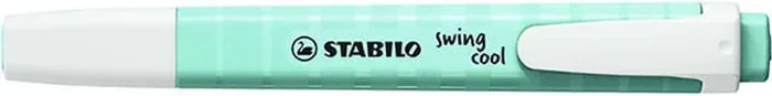 Stabilo Swing Cool Pastel Marcador Fluorescente – Cuerpo Plano – Punta Biselada – Trazo entre 1 y 4mm – Tinta con Base de Agua – Color Toque de Turquesa (10 uds)