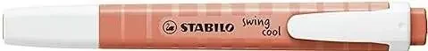 Stabilo Swing Cool Pastel Marcador Fluorescente – Cuerpo Plano – Punta Biselada – Trazo entre 1 y 4mm – Tinta con Base de Agua – Color Coral Meloso (10 uds)