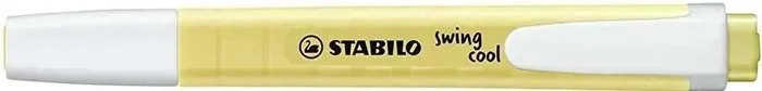 Stabilo Swing Cool Pastel Marcador Fluorescente – Cuerpo Plano – Punta Biselada – Trazo entre 1 y 4mm – Tinta con Base de Agua – Color Amarillo Cremoso (10 uds)