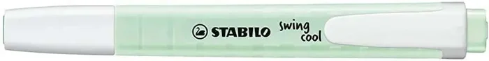 Stabilo Swing Cool Pastel Marcador Fluorescente – Cuerpo Plano – Punta Biselada – Trazo entre 1 y 4mm – Tinta con Base de Agua – Color Pizca de Menta (10 uds)