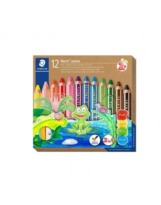 STAEDTLER 12 LAPICES DE COLOR HEXAGONAL GRUESOS JUMBO CORTO SURTIDO – 140-C12