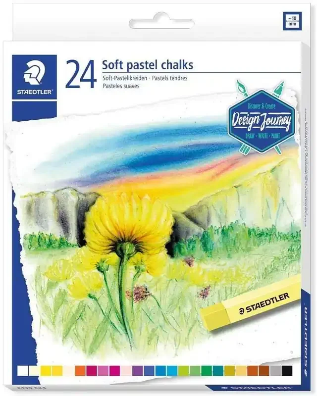 Staedtler 2430 Pack de 24 Tizas Pastel Suave – Excelentes para Mezclar Colores – Resistencia a la Luminosidad – Colores Surtidos